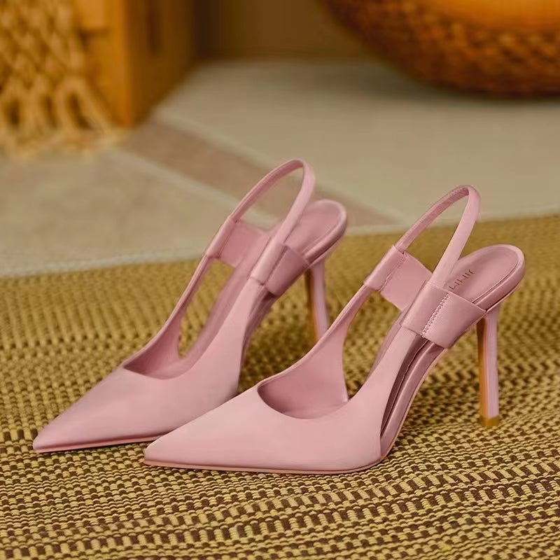 35-40 Candy Color Half Shoes Women'S High Heeled Sandals
