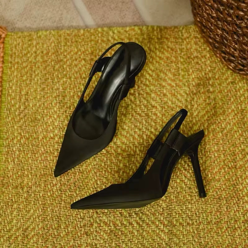 35-40 Candy Color Half Shoes Women'S High Heeled Sandals