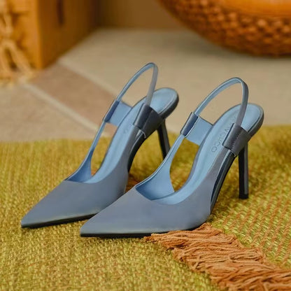 35-40 Candy Color Half Shoes Women'S High Heeled Sandals